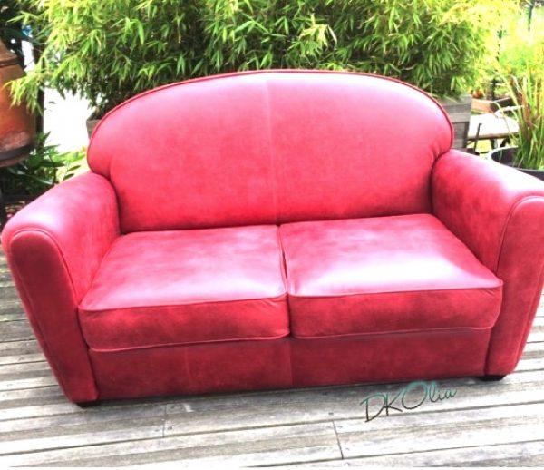 canapé club cuir rouge
